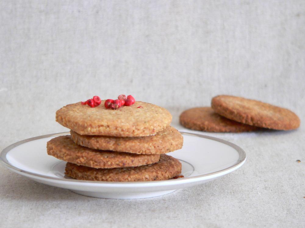 Rosemary Pink Peppercorn Cookies